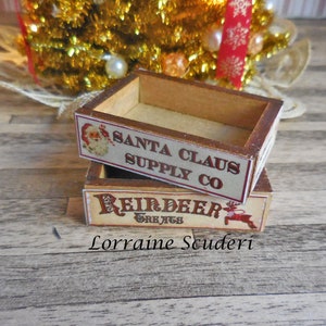 Christmas Flats ~ Reindeer Treats, Santa Claus Supply Co. ~ Dollhouse Miniatures
