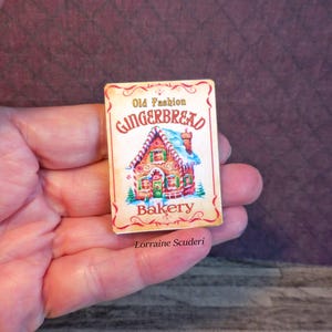 Old Fashion Gingerbread Bakery ~ Christmas Shop Sign ~ Dollhouse Miniatures