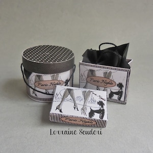 Paris Nights Hat Box Set ~ Dollhouse Miniature