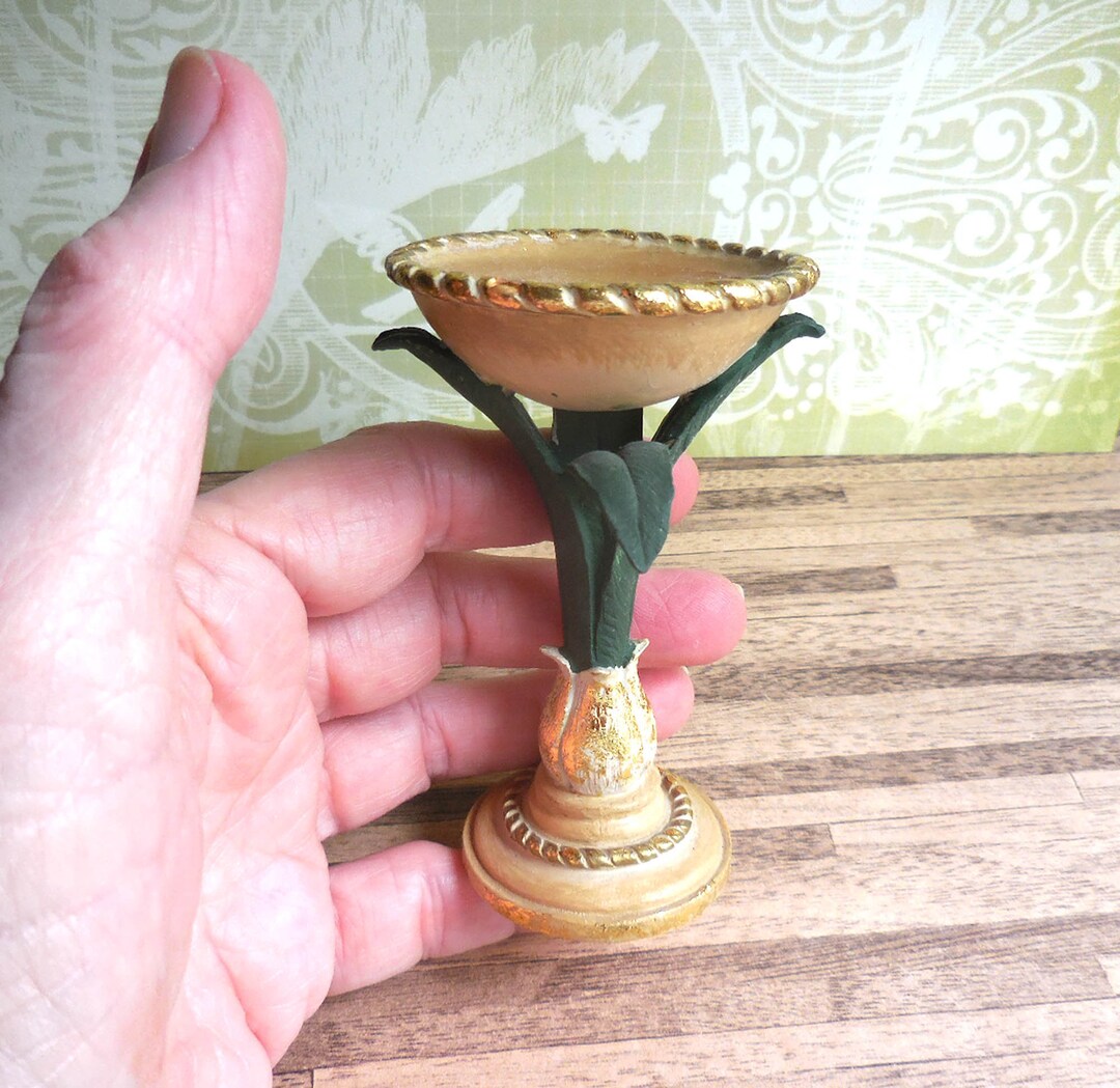 Odoria 1/12 Scale Miniature Bird Bath - Resin Dollhouse Garden Accessory - View #12