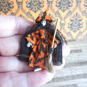 Halloween Skeleton Witch ~ Dollhouse Miniatures