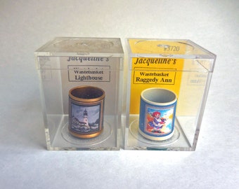 Lighthouse ~ Raggedy Ann ~ Wastebaskets ~ Dollhouse Miniature