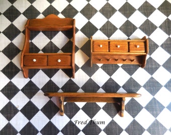 Fancy Shelf, Cup Holder Shelf, Single Shelf ~ Fred Thum ~ Dollhouse Miniatures