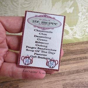 Tea Shoppe Menu Board ~ Puppenhausminiatur
