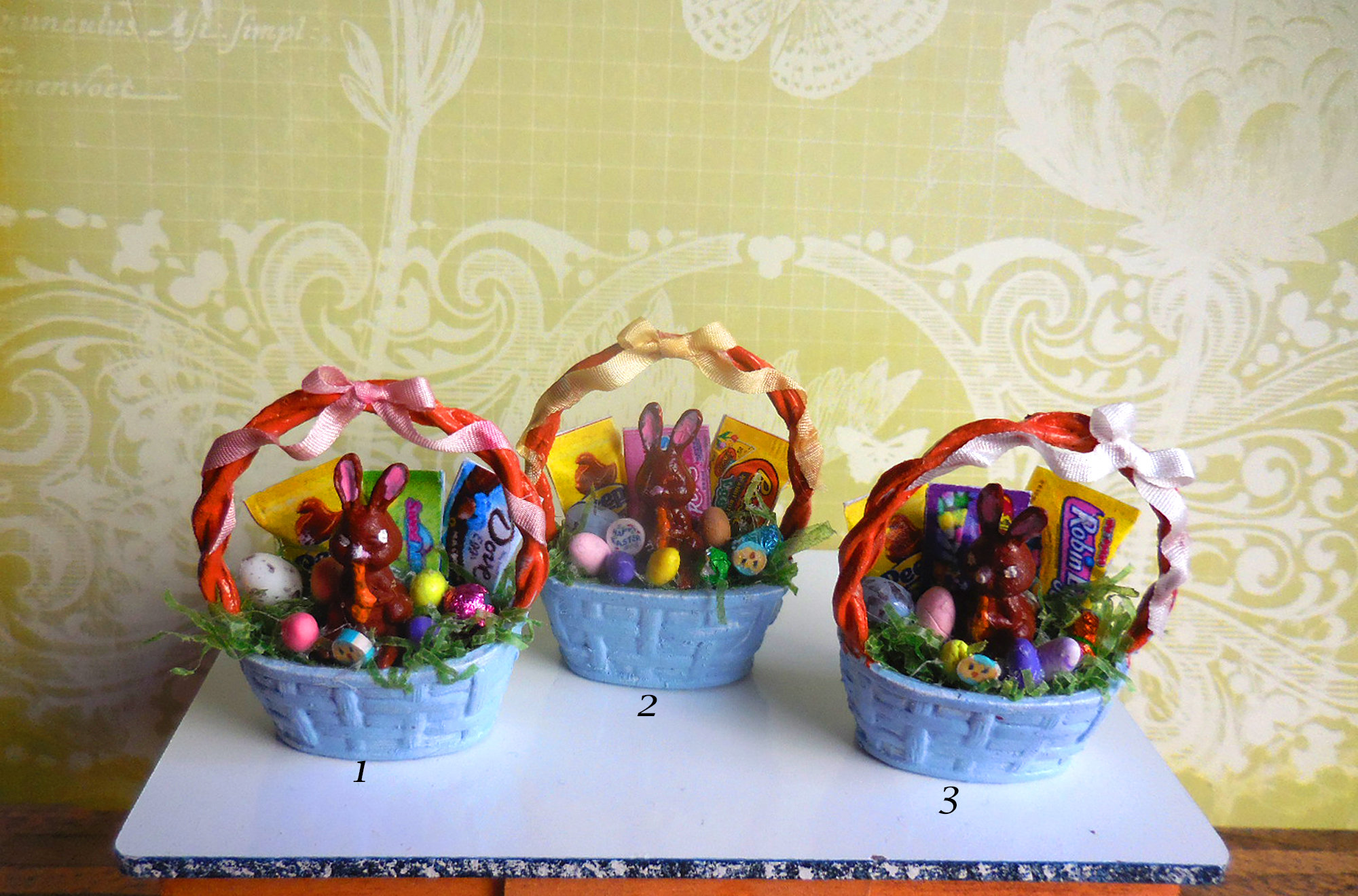 Blue Easter Basket ~ Dollhouse Miniature - Etsy
