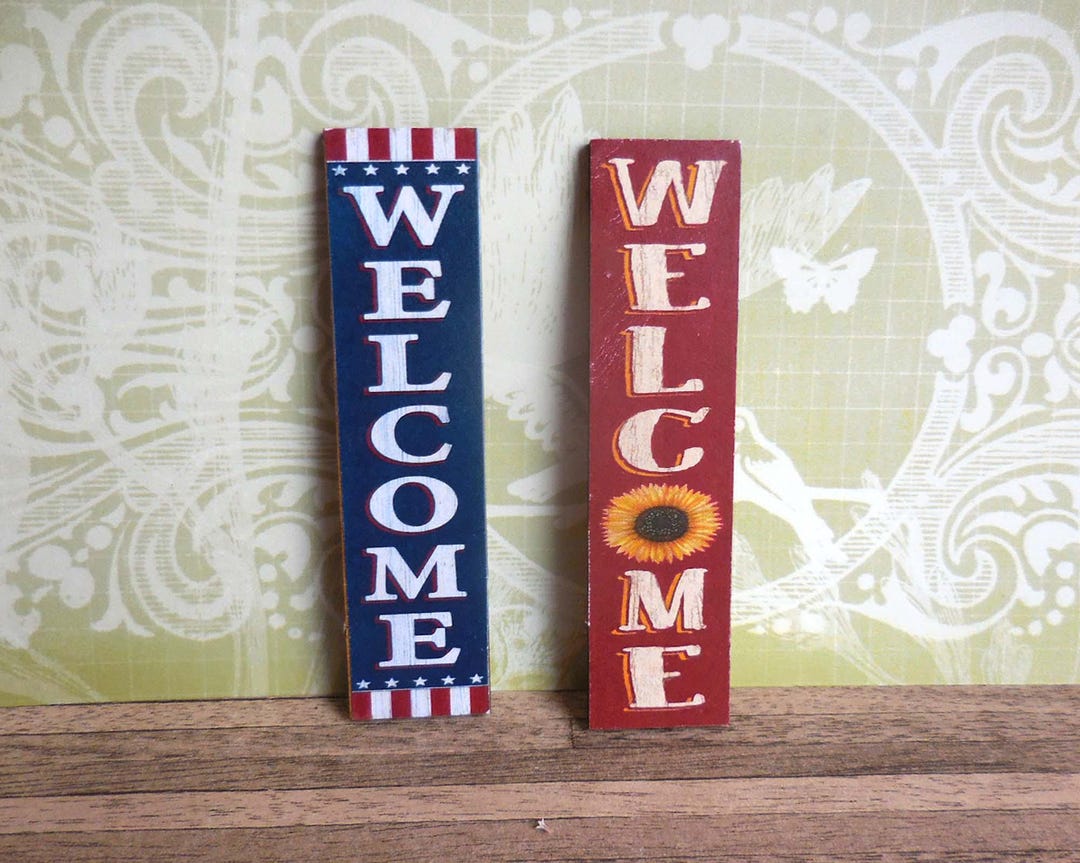 Sunflower ~ Americana Welcome Porch Signs ~ Dollhouse Miniature - Etsy