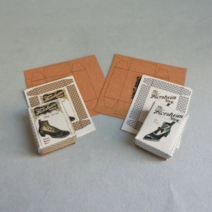 Dollhouse Miniature Men&#39;s Printed Shoe Box Kits ~ 1:12