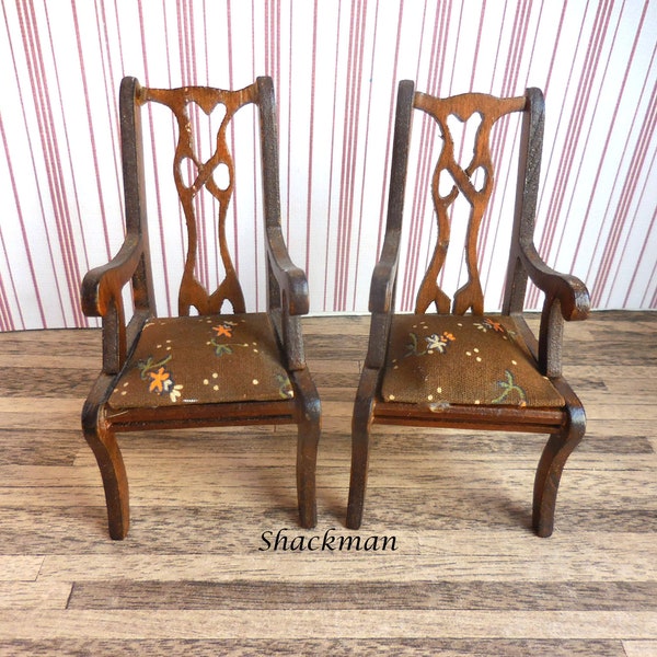 Shackman Pair of Armchairs ~ Dollhouse Miniatures