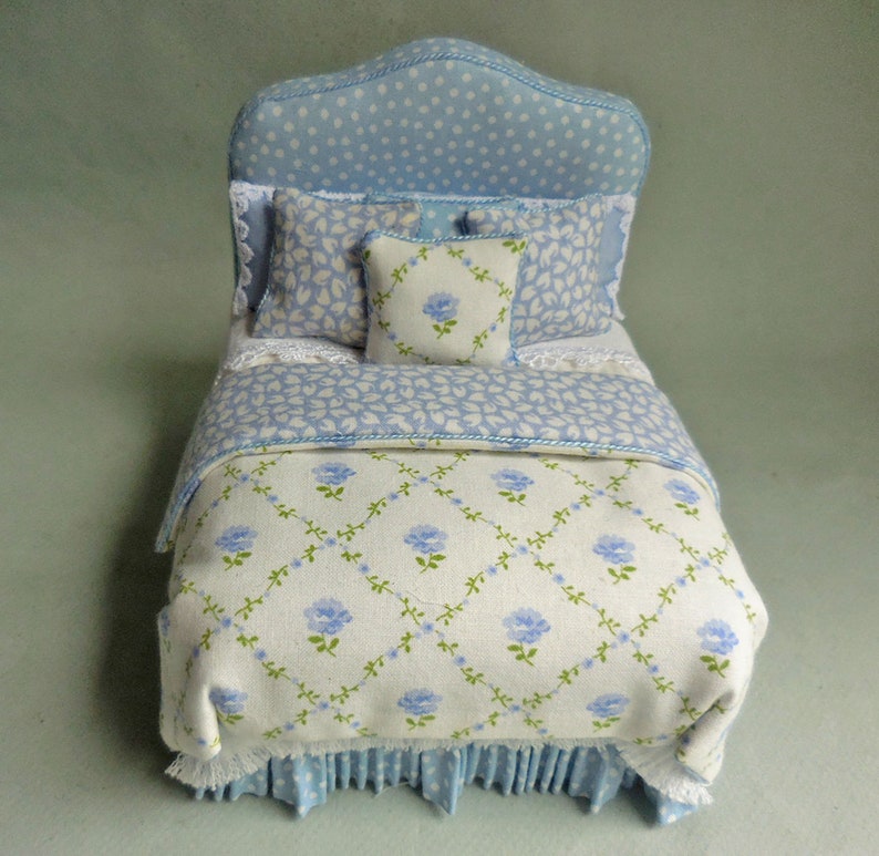 Dollhouse Miniature Laura Ashley Blue Katy Upholstered Etsy