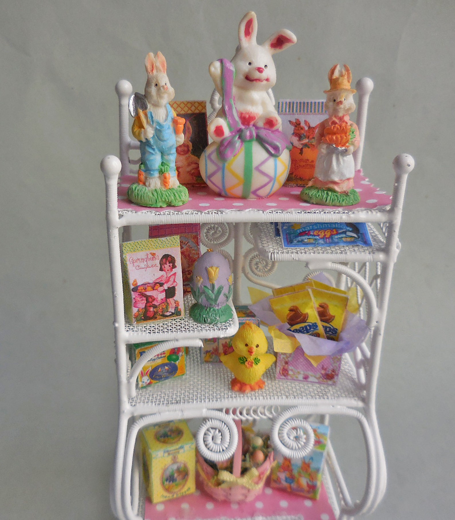 Dollhouse Miniature Easter Display White Wire Shelf Artisan Etsy