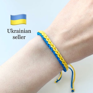 Ukraine flag bracelet. Ukraine yellow-blue unisex bracelet. Ukrainian bracelet. Gift from Ukraine. Stand with Ukraine