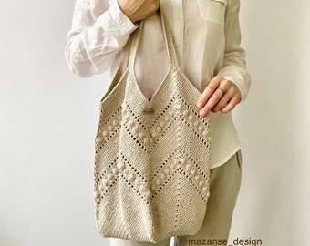 Crochet Magnolia eco cotton tote bag