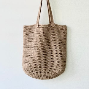 Crochet jute tote bag, Crochet market bag, Crochet beach bag, Crochet jute bag