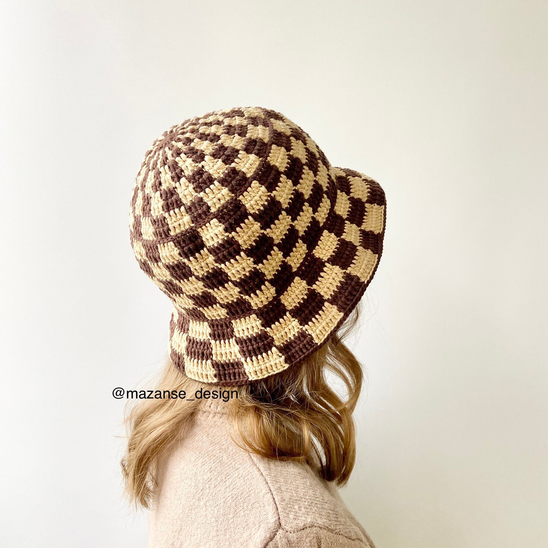 Checkered Sun Hat Sun Protective Bucket Hats for Babies and Toddlers main image 3