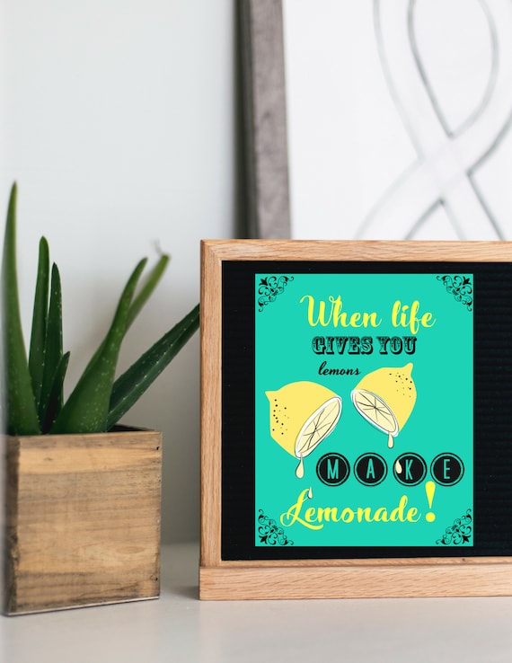 When Life gives you Lemons Wall Art Print Quote Prints Etsy