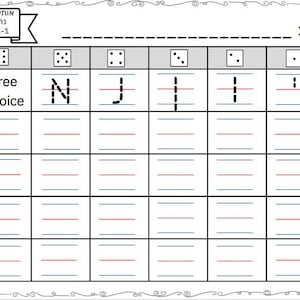 Puede incluir: Una hoja de trabajo imprimible en blanco y negro con una cuadrícula de cuadrados. Cada cuadrado tiene un número de puntos en la esquina superior izquierda y líneas para practicar la escritura. La hoja de trabajo está etiquetada como "Elección libre" y tiene las palabras hebreas "אותיות נר 1-1" en la parte superior.
