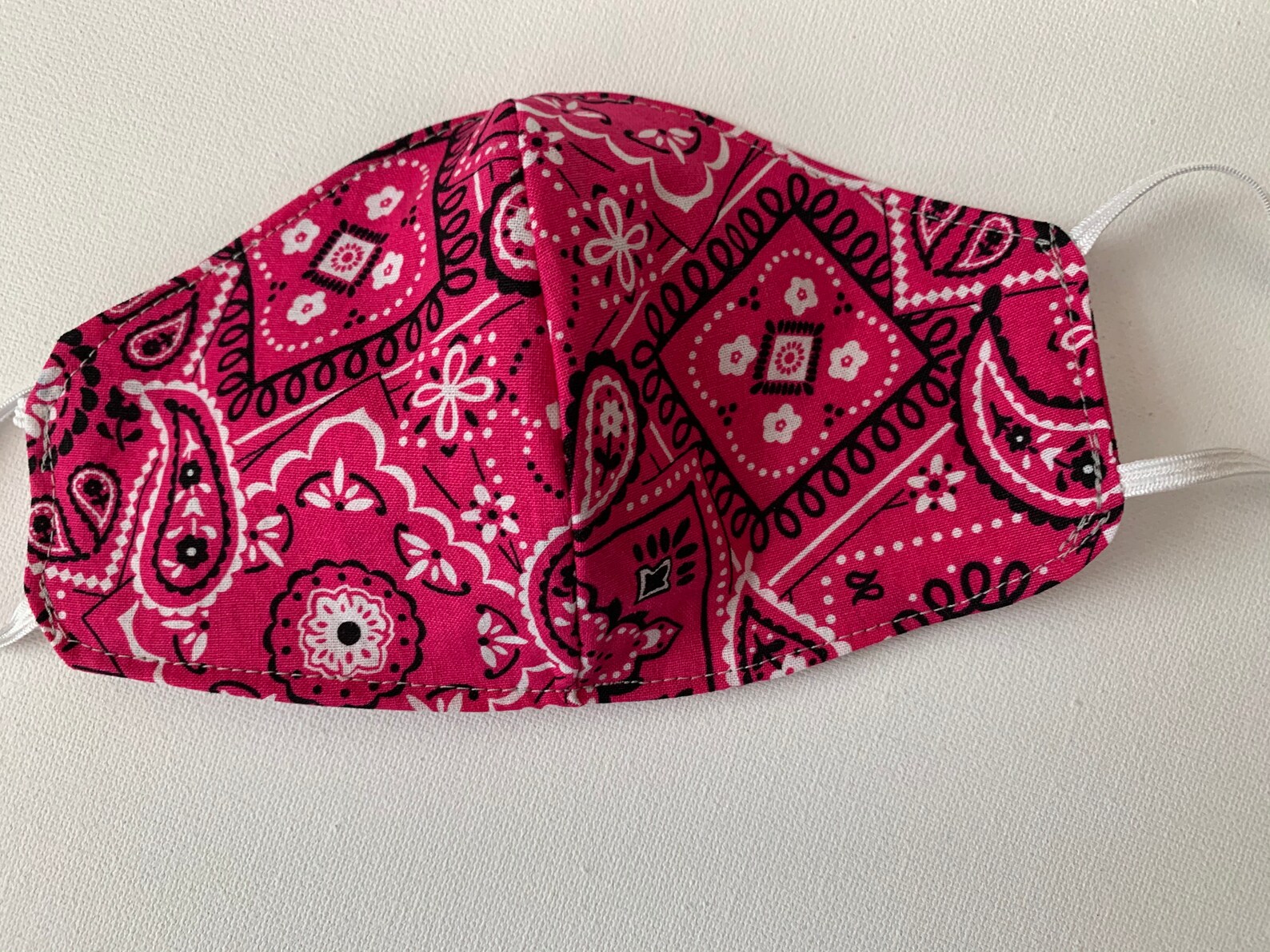 Pink Bandana Pattern Face Mask Etsy