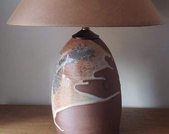 Woodfired Ceramic Lamp | Oval | Shino