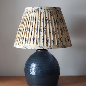 Handcrafted Small Lamp | Round | Deep Blue