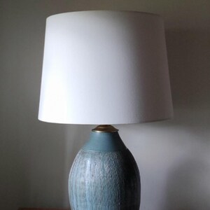 Handcrafted Ceramic Lamp | Combed Oval | Blue