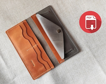 Long Leather Wallet Pattern: Classic Style (PDF Pattern)