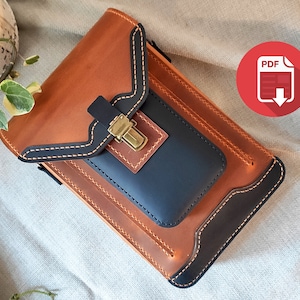Leather bag pattern crossbody Shoulder bag pattern DIY instant download PDF files handmade leather bag