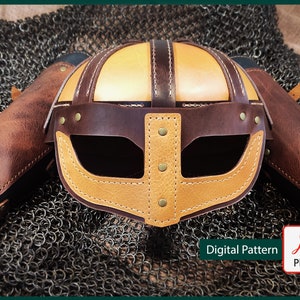 Viking Medieval Helmet Pattern PDF – Leather Armor DIY Tutorial – Cosplay Helmet Template – Instant Digital Download
