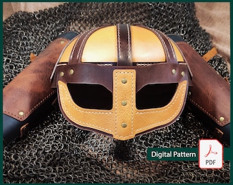 Leder Wikinger Helm Schnittmuster: Mittelalterliche Rüstung DIY (PDF Download)