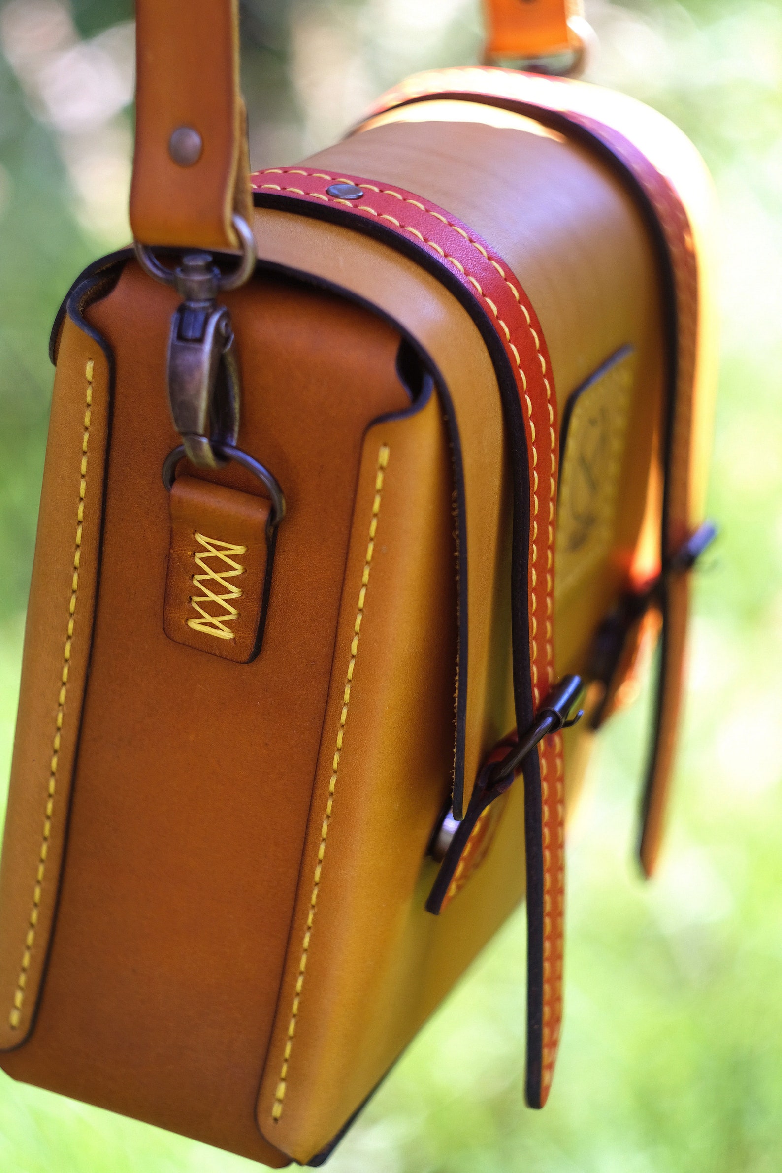 Box shaped leather bag handmade boxy bag brown leather Etsy