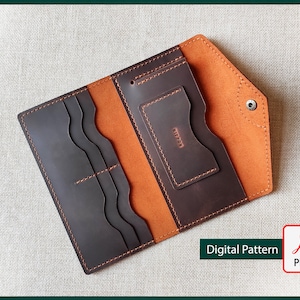 Padrão de couro - Carteira longa - Padrão de carteira - Download digital em PDF - Kitfoxleather