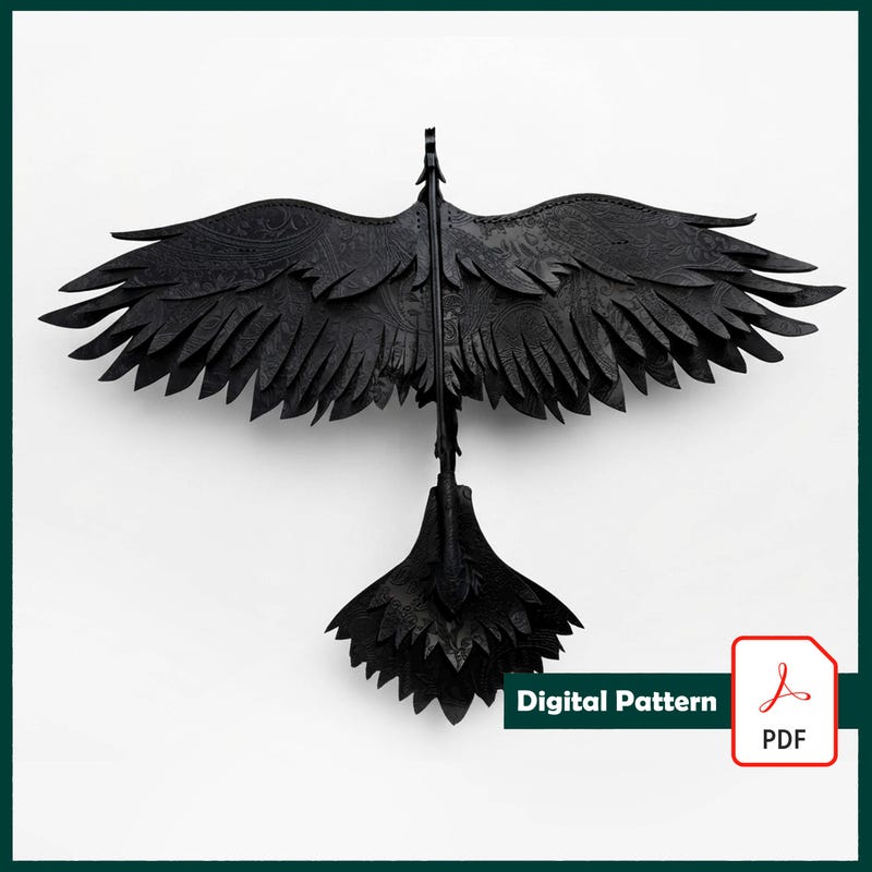 Leather Crow Template - Etsy UK