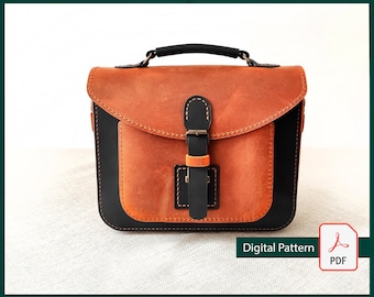 Leather Crossbody Bag Pattern: DIY Satchel (Digital PDF Download)