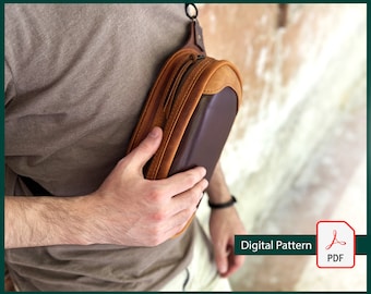 Leather Sling Bag Pattern: DIY Waist Bag Sewing Template (PDF)