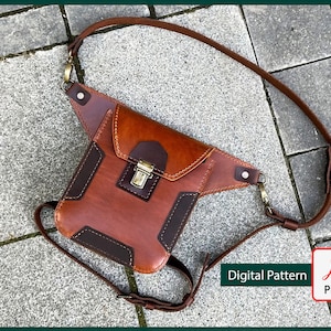 DIY Biker Leg Bag Leather Pattern: Hip Bag PDF (Digital Download)