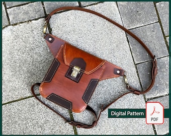 DIY Biker Leg Bag Leather Pattern: Hip Bag PDF (Digital Download)