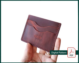 Leather Cardholder Pattern - Minimalist Wallet, EDC Design (PDF)