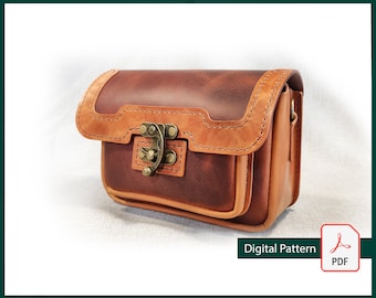 DIY Leather Crossbody Bag Pattern: Small Shoulder Bag (Digital PDF Template)
