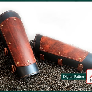 Leather Pattern PDF - Leather Bracers Pattern - Leather Vambrace - Leather Arm Guards - Leather Armor - LARP - Cosplay