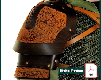 Leather Pauldrons Pattern: DIY Medieval Armor Shoulder Pads (PDF)