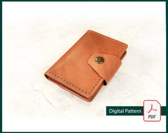 Minimalist Leather Cardholder Wallet Pattern with Coin Pouch (PDF)