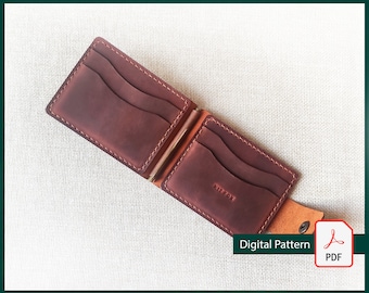 Leather Money Clip Wallet Pattern: PDF Printable with Card Slots (A4)
