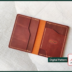 Patrón de cuero - Tarjetero minimalista - Diseño moderno - PDF - DIY - EDC - Monedero - Hecho a mano - Patrón de tarjetero