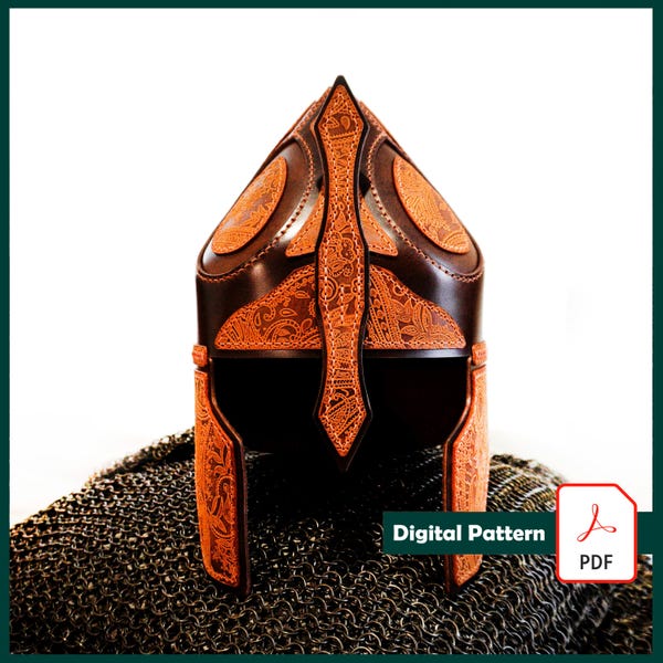 DIY Lederhelm Schnittmuster: LARP Cosplay Mittelalter Kostüm (PDF Download)