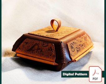 Leather Tray/Box Pattern: DIY Storage Container, Step-by-Step Video (PDF Download A4 Size)
