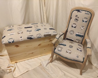 Ensemble enfant coffre et fauteuil