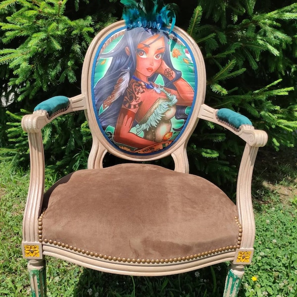 Fauteuil médaillon collection princesse manga "Pocahontas"