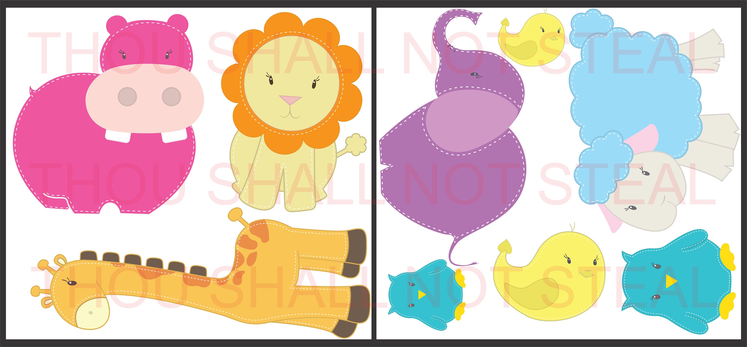 SAFARI ZOO ANIMALS vinyl wall art sticker decals nursery kids Etsy