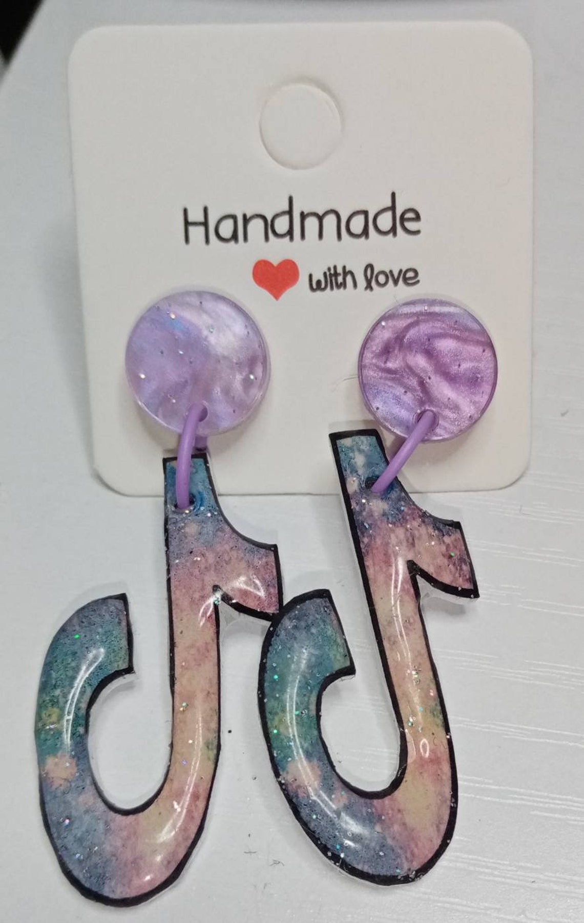 Glitter galaxy Tik Tokstud earrings Etsy
