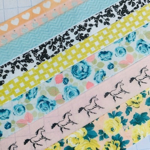 Hearts, swans, floral, unicorn, zig zag, carousel, roses, romantic, washi tape SAMPLES