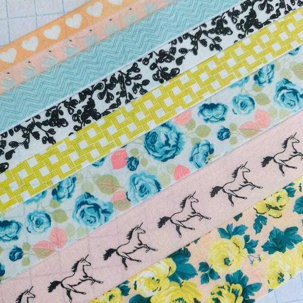 Hearts, swans, floral, unicorn, zig zag, carousel, roses, romantic, washi tape SAMPLES